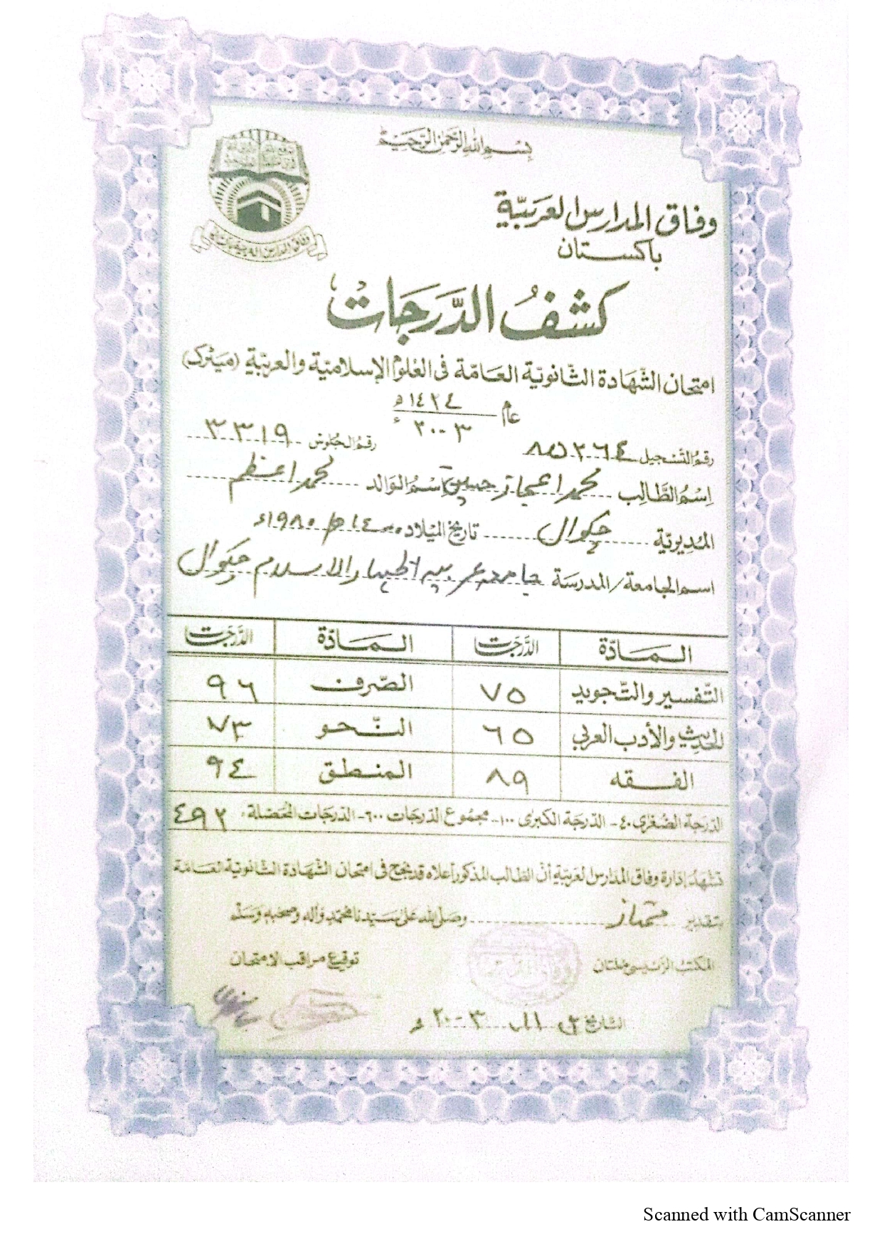 Hifz Certification